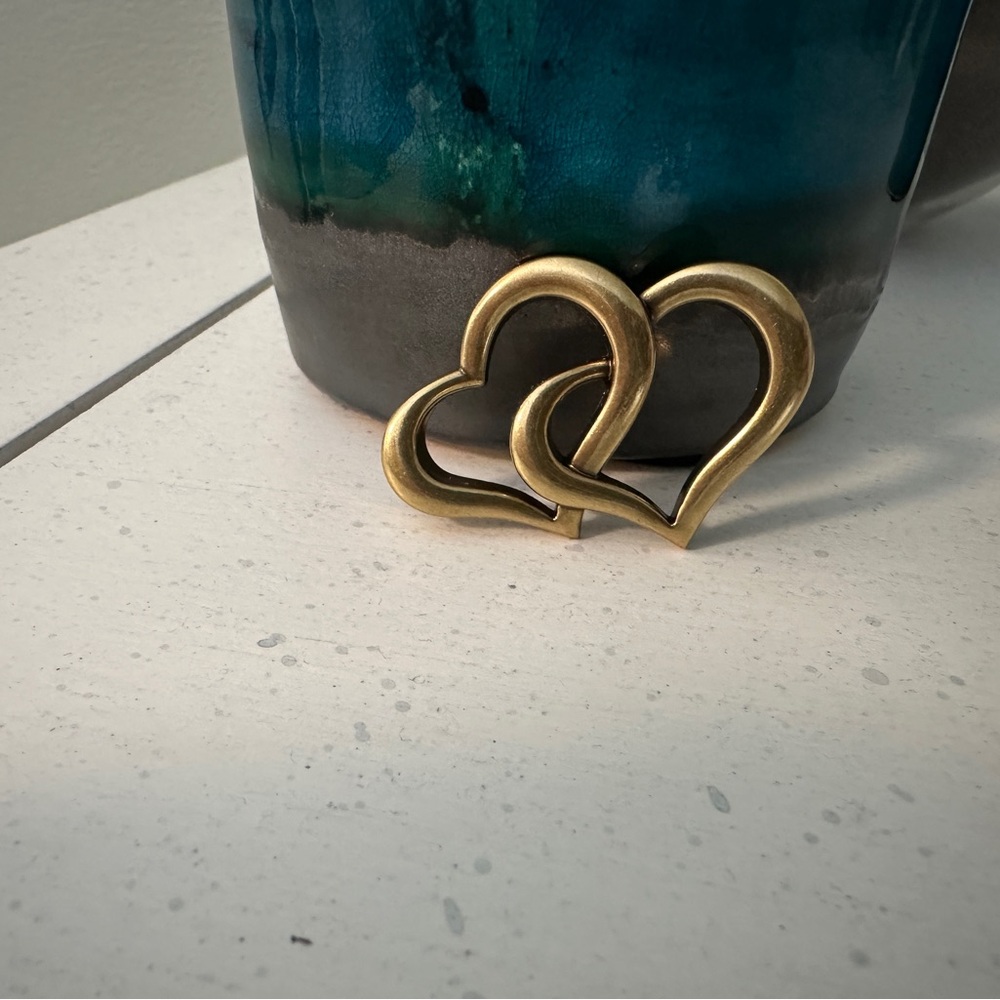 SOLD Coach Brass Double Heart Souvenir Pin
